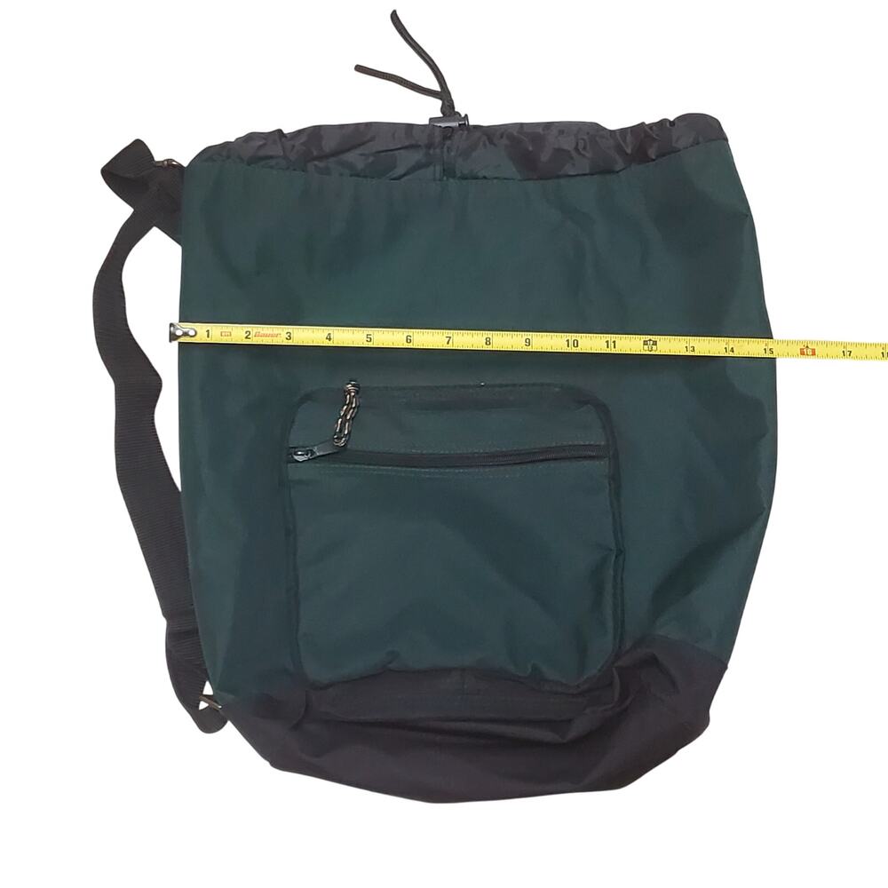 Green Drawstring Single Strap Back Pack 18" X 15" - image 3